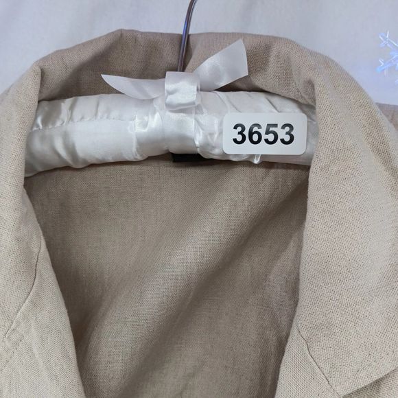 Tahari Linen Explorer Style Button-Up Dress SZ S Belt Pockets Midi Short Sleeve - Picture 4 of 16